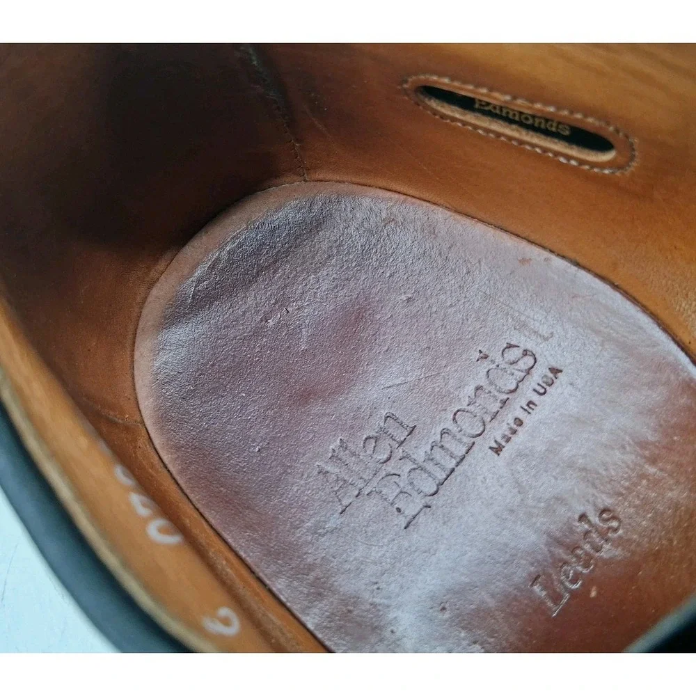 Allen Edmonds Leeds Shoes Mens Size 10.5 E Black Leather Derby Made In USA